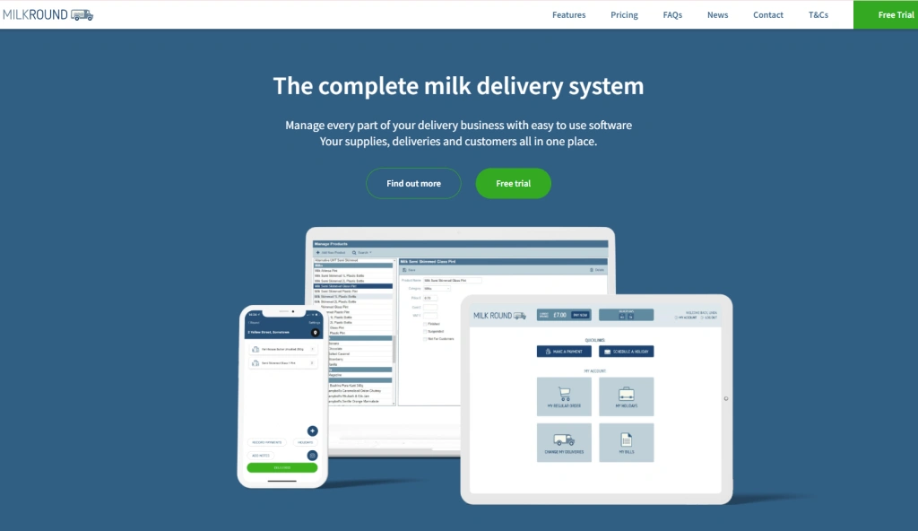 milk round software, milk delivery software, milk delivery system